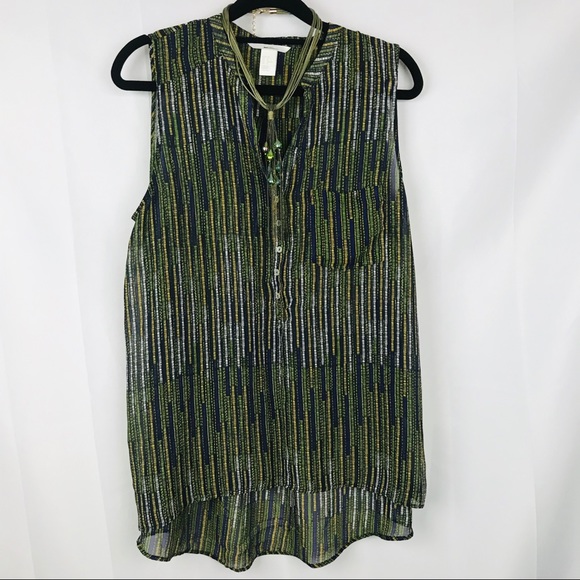 H&M | Semi Sheer Blouse | Printed | 8 - Picture 1 of 6